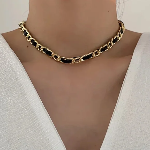 GP chic leather chain choker - Picture 1 of 4